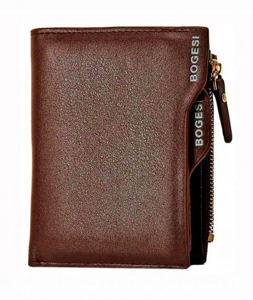 BOGESI Casual Brown Genuine Leather Wallet